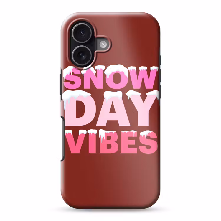 Telefoonhoesje Toughcase - Kerst - Tekst - Sneeuw - Rood - Roze — 1