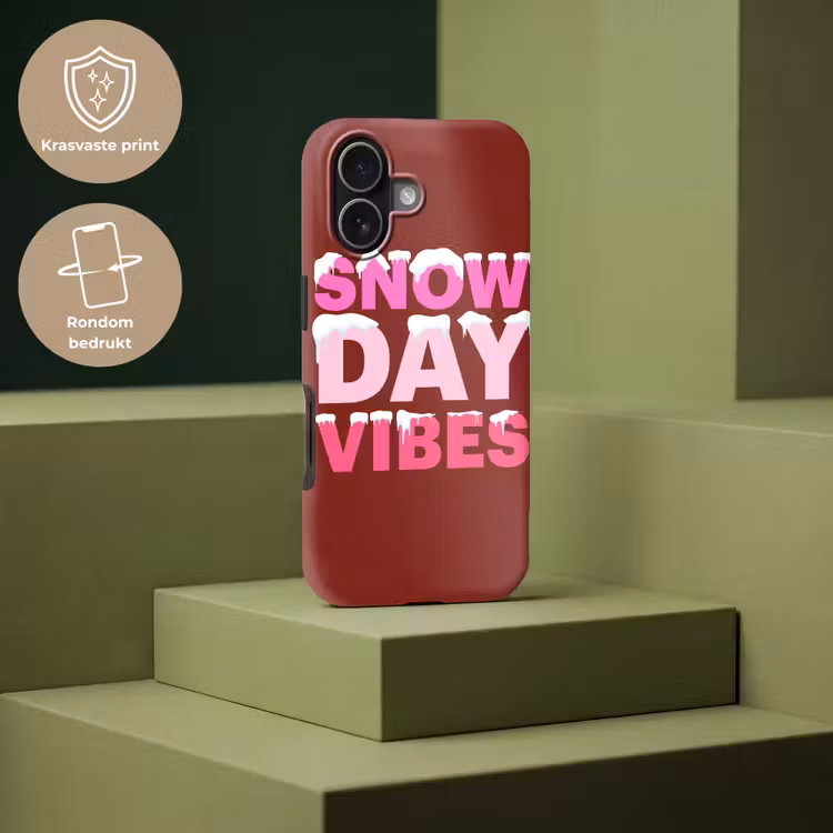 Telefoonhoesje Toughcase - Kerst - Tekst - Sneeuw - Rood - Roze — 7