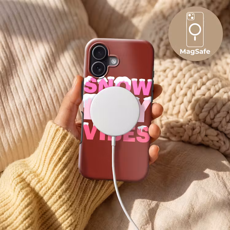 Telefoonhoesje Toughcase - Kerst - Tekst - Sneeuw - Rood - Roze — 8