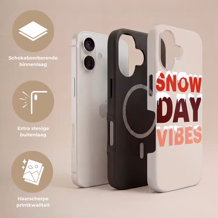 Telefoonhoesje Toughcase - Sneeuw - Kerst - Tekst - Rood — 3