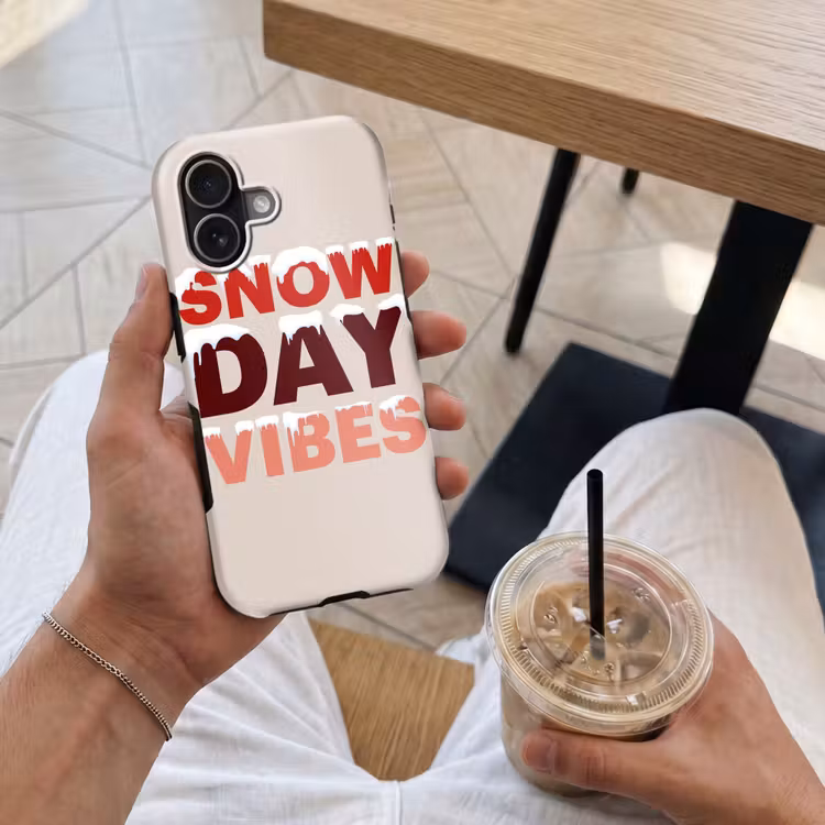 Telefoonhoesje Toughcase - Sneeuw - Kerst - Tekst - Rood — 4