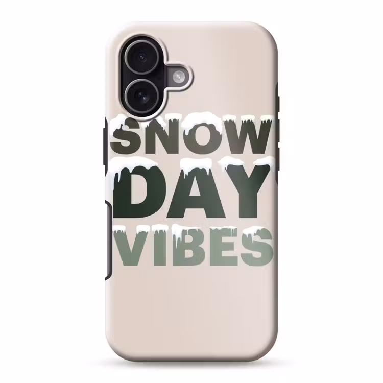 Telefoonhoesje Toughcase - Sneeuw - Tekst - Kerst - Beige — 1