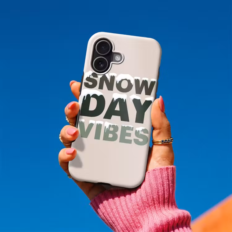 Telefoonhoesje Toughcase - Sneeuw - Tekst - Kerst - Beige — 2