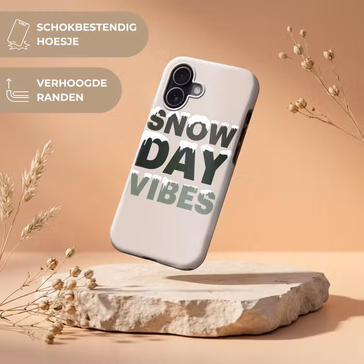 Telefoonhoesje Toughcase - Sneeuw - Tekst - Kerst - Beige — 5