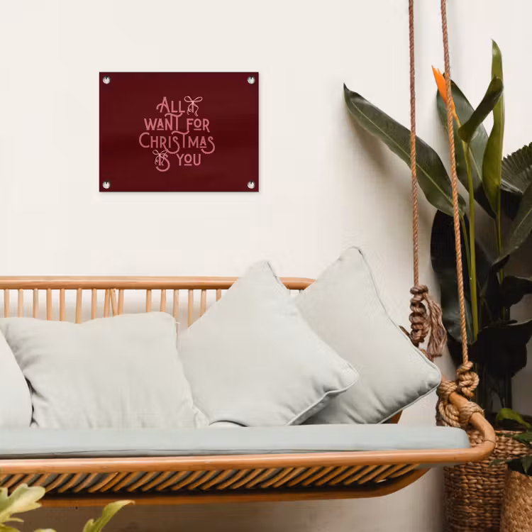 Tuinposter - Tekst - Kerst - Rood - Roze — 5