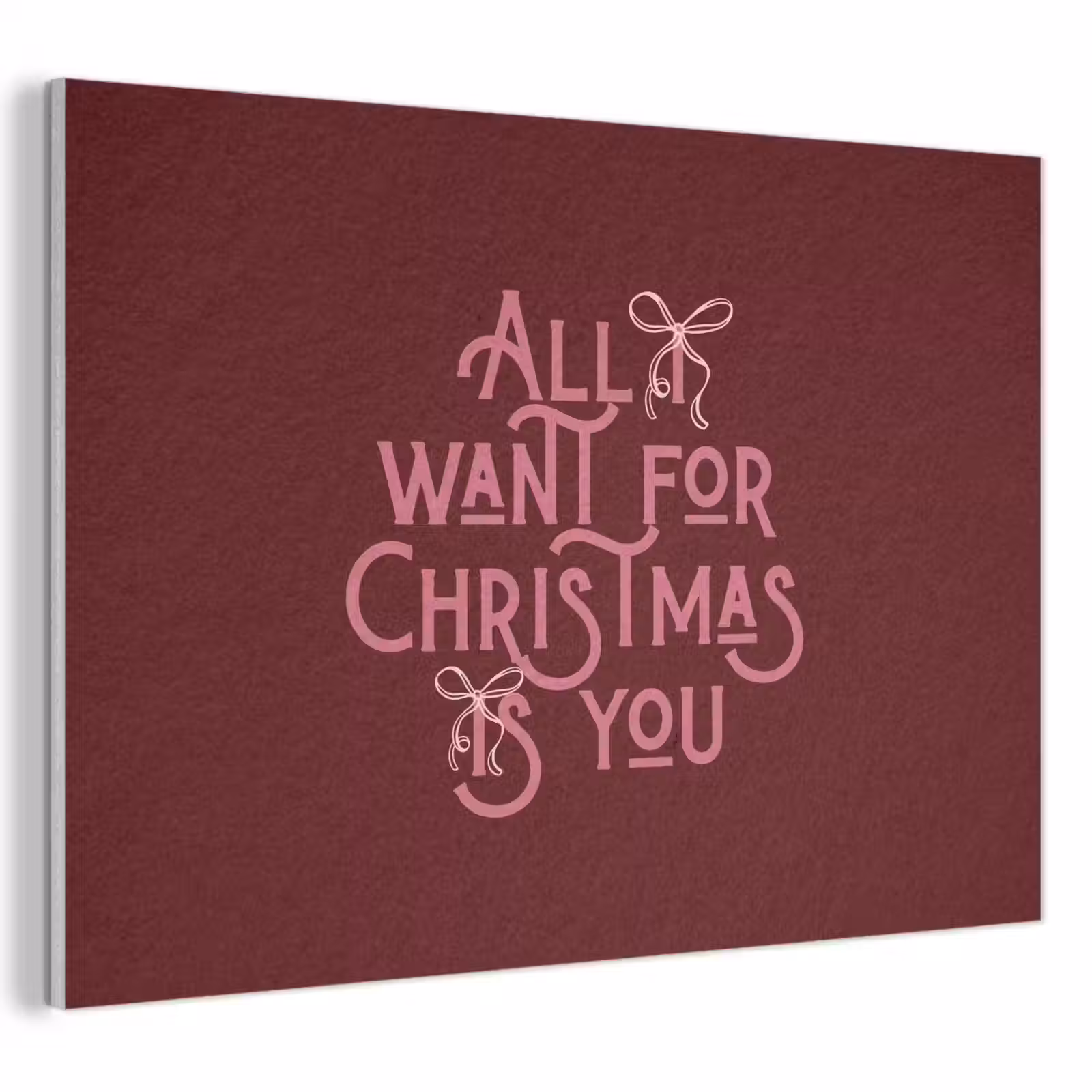 Akoestisch schilderij - Tekst - Kerst - Rood - Roze — 1