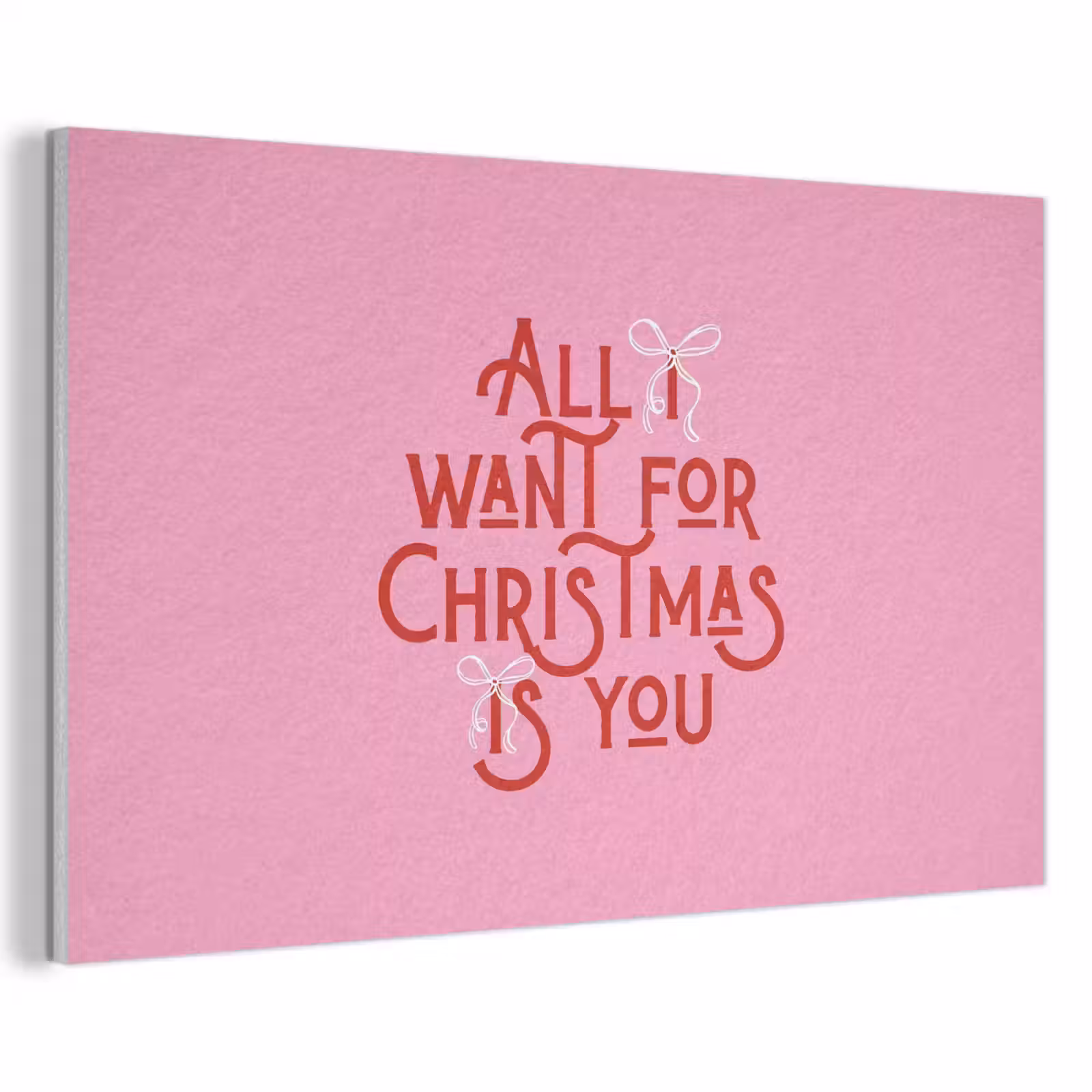 Akoestisch schilderij - Tekst - Kerst - Roze - Rood — 1