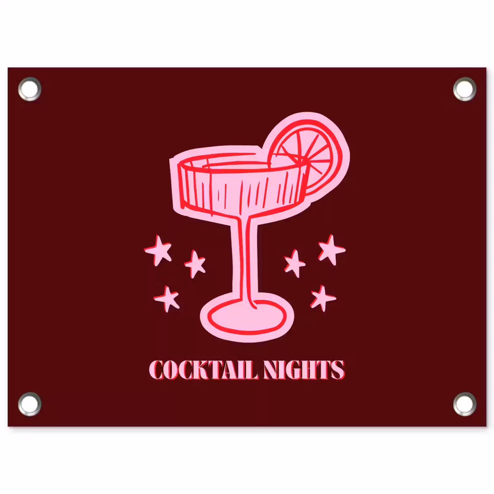 Tuinposter - Cocktail - Kerst - Burgundy - Roze — 1