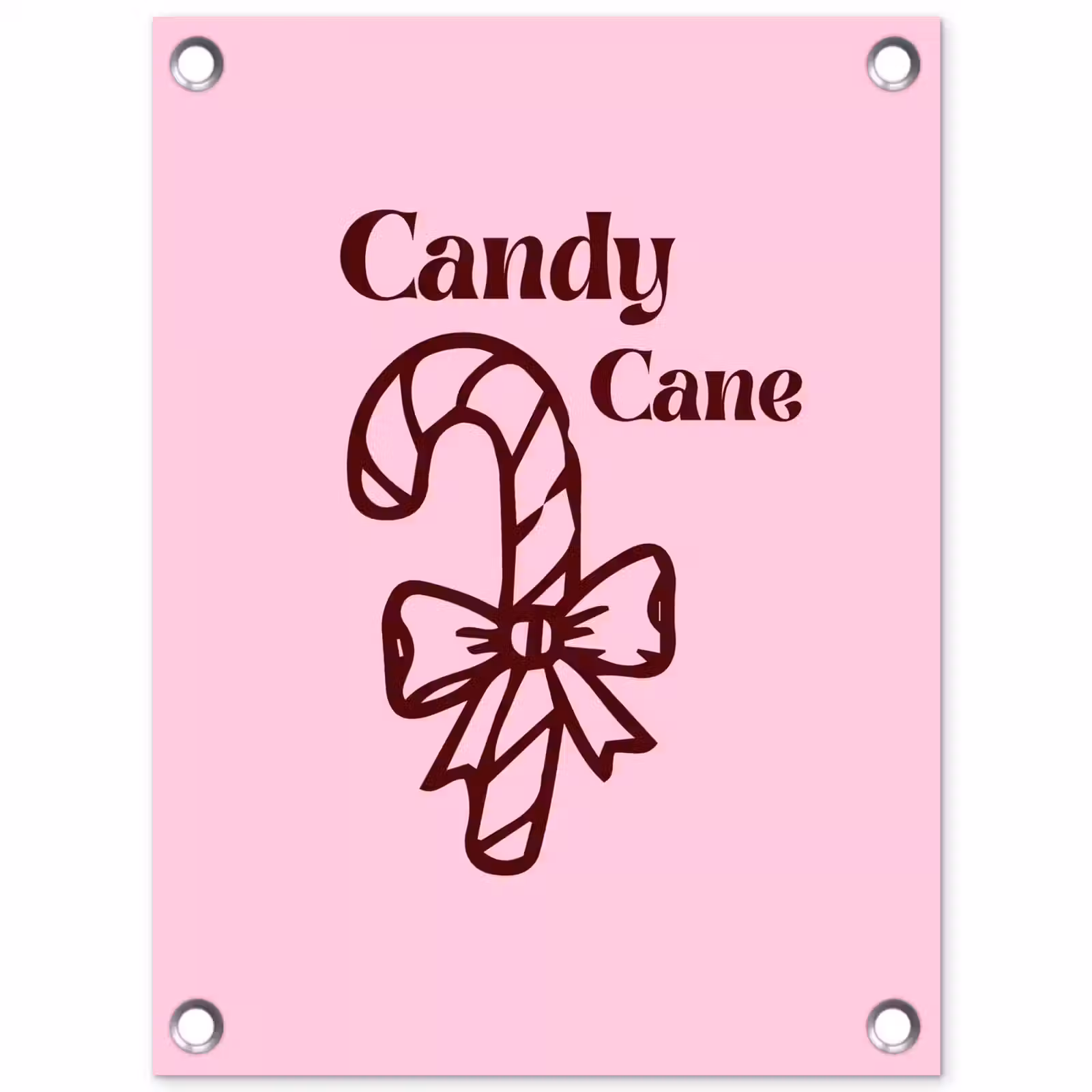 Tuinposter - Kerst - Snoep - Tekst - Bruin - Roze — 1