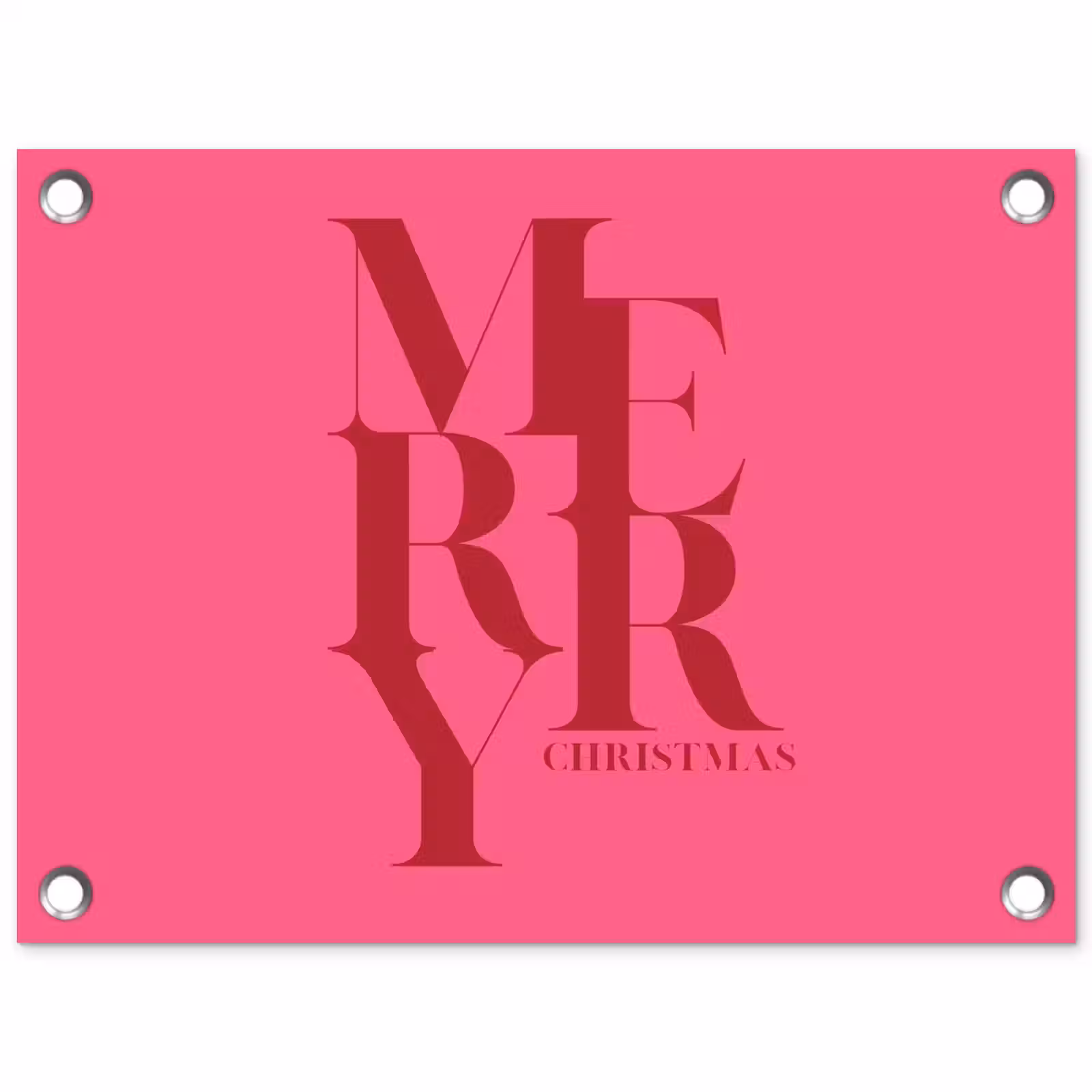 Tuinposter - Merry - Tekst - Kerst - Roze — 1