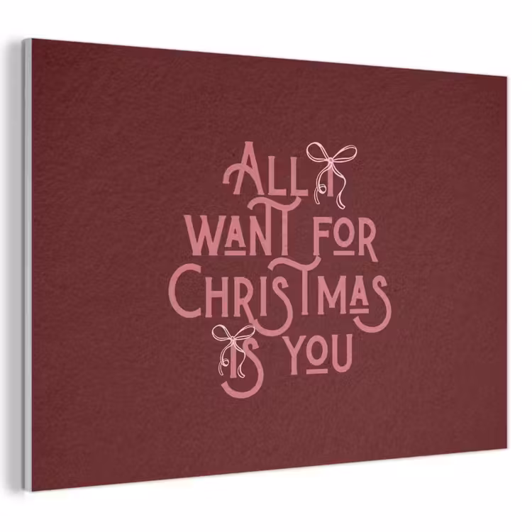Akoestisch schilderij - Tekst - Kerst - Rood - Roze — 1