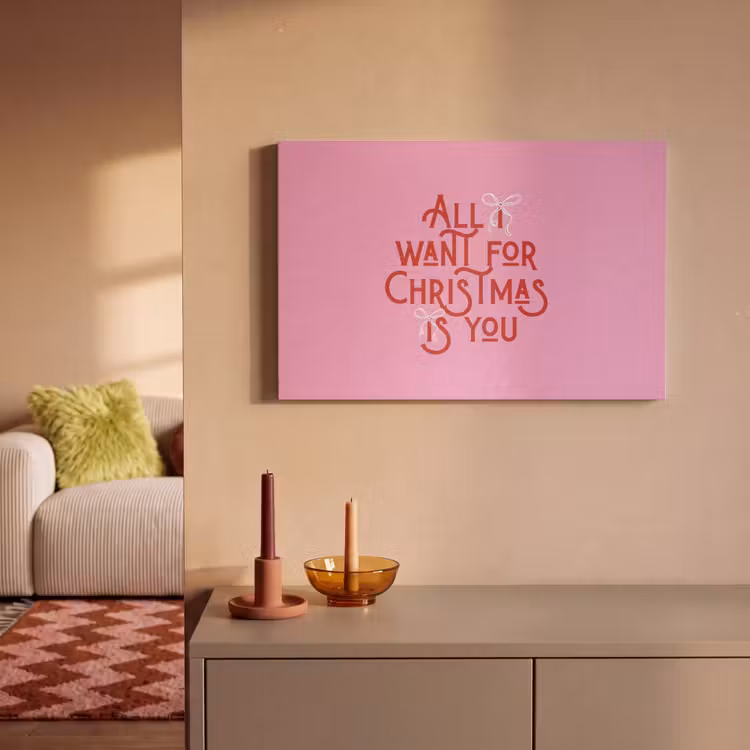 Akoestisch schilderij - Tekst - Kerst - Roze - Rood — 2