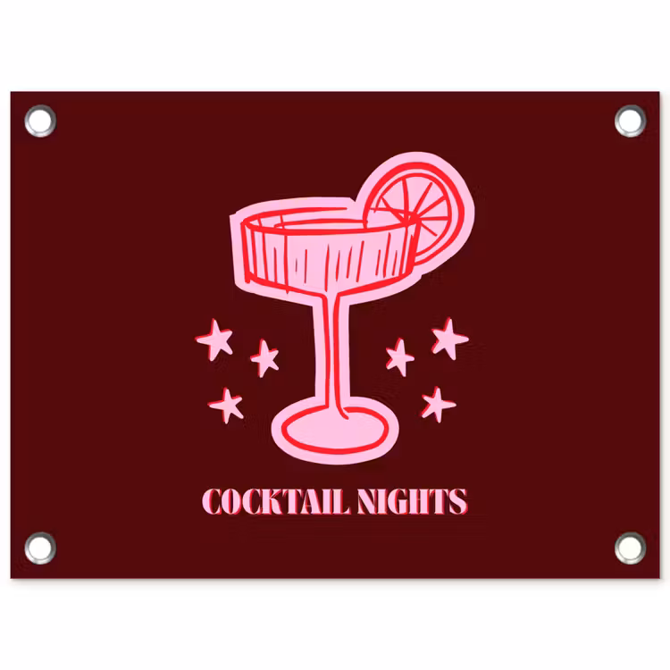 Tuinposter - Cocktail - Kerst - Burgundy - Roze — 1