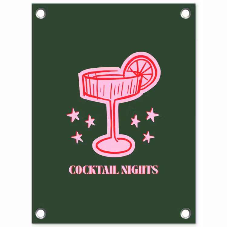 Tuinposter - Cocktail - Kerst - Roze - Groen — 1