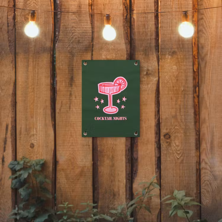 Tuinposter - Cocktail - Kerst - Roze - Groen — 2