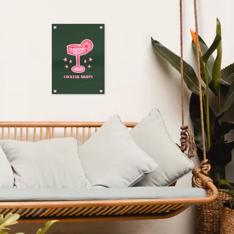 Tuinposter - Cocktail - Kerst - Roze - Groen — 5