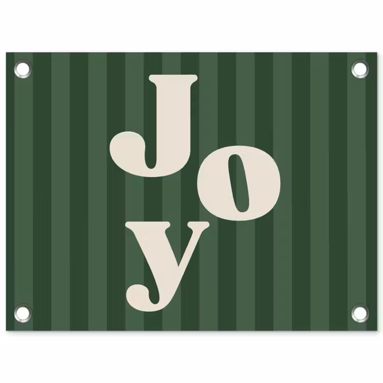 Tuinposter - Joy - Kerst - Tekst - Groen — 1
