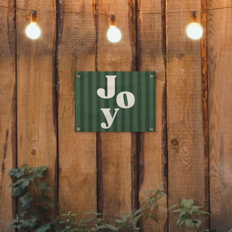 Tuinposter - Joy - Kerst - Tekst - Groen — 2
