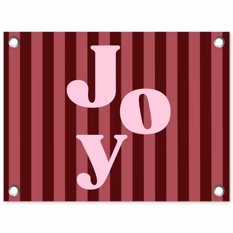 Tuinposter - Joy - Kerst - Tekst - Roze — 1