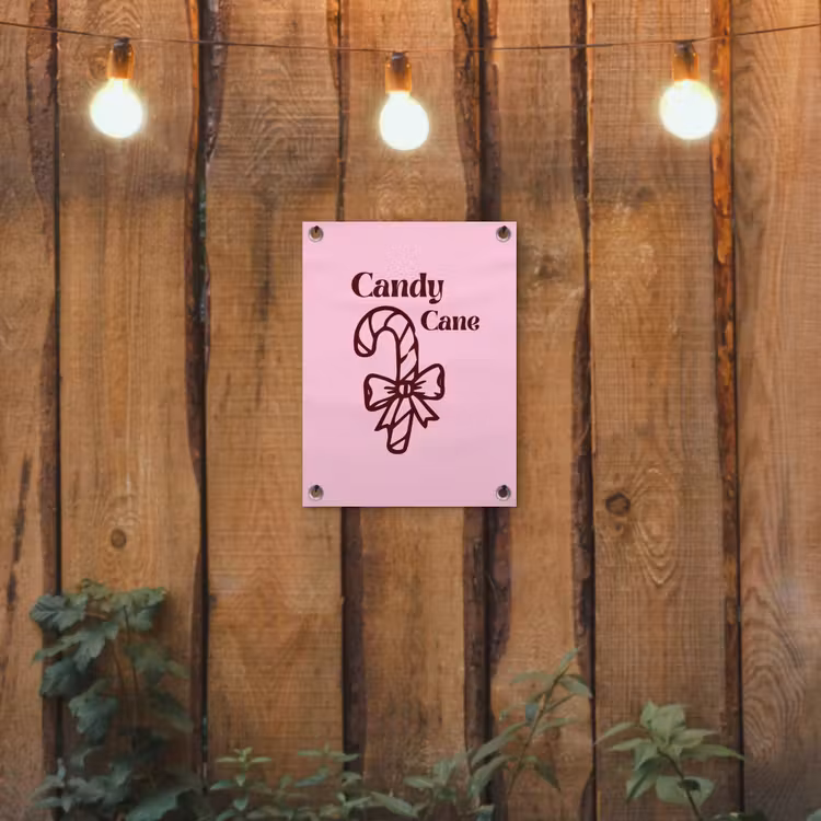 Tuinposter - Kerst - Snoep - Tekst - Bruin - Roze — 2