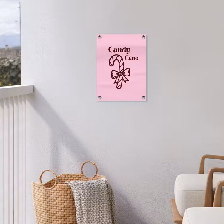 Tuinposter - Kerst - Snoep - Tekst - Bruin - Roze — 3