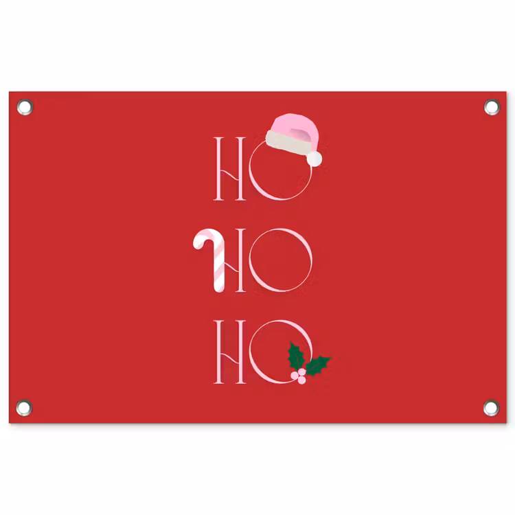 Tuinposter - Kerst - Tekst - illustratie - Rood — 1