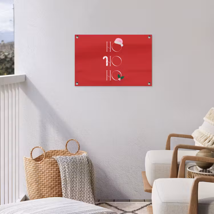 Tuinposter - Kerst - Tekst - illustratie - Rood — 3