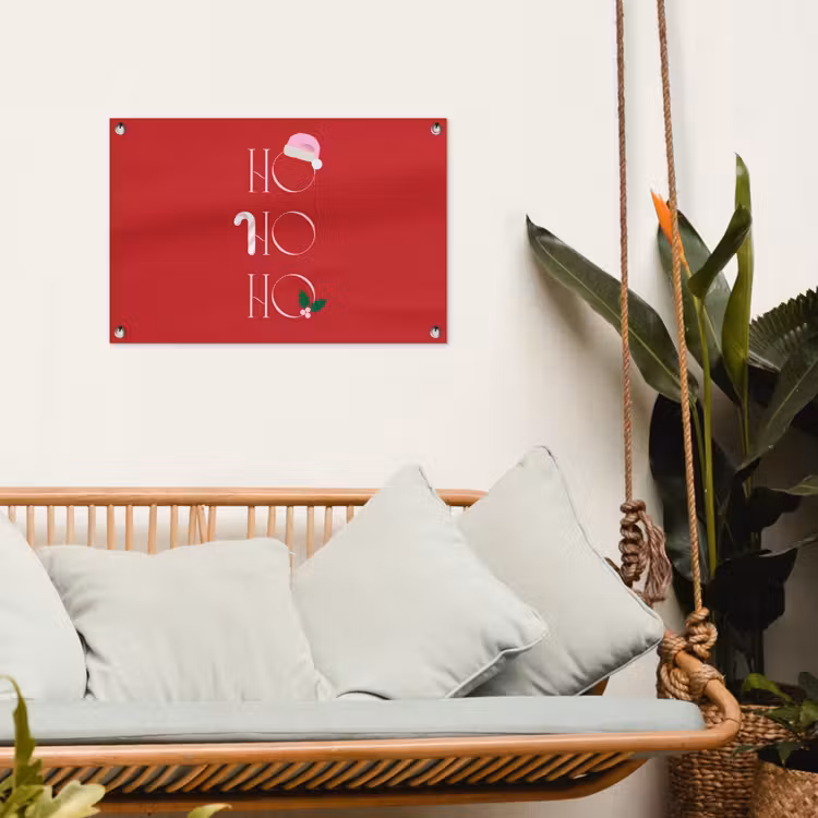 Tuinposter - Kerst - Tekst - illustratie - Rood — 5