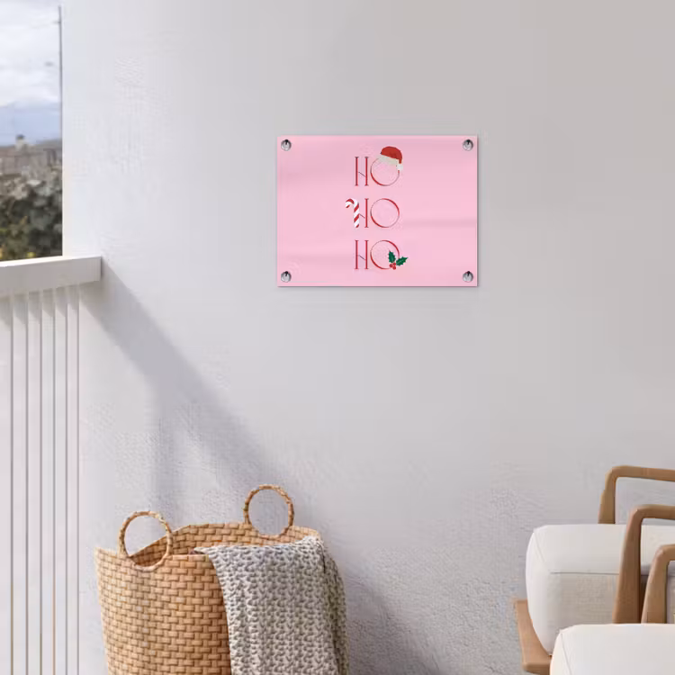Tuinposter - Kerst - Tekst - Roze - Illustratie — 3