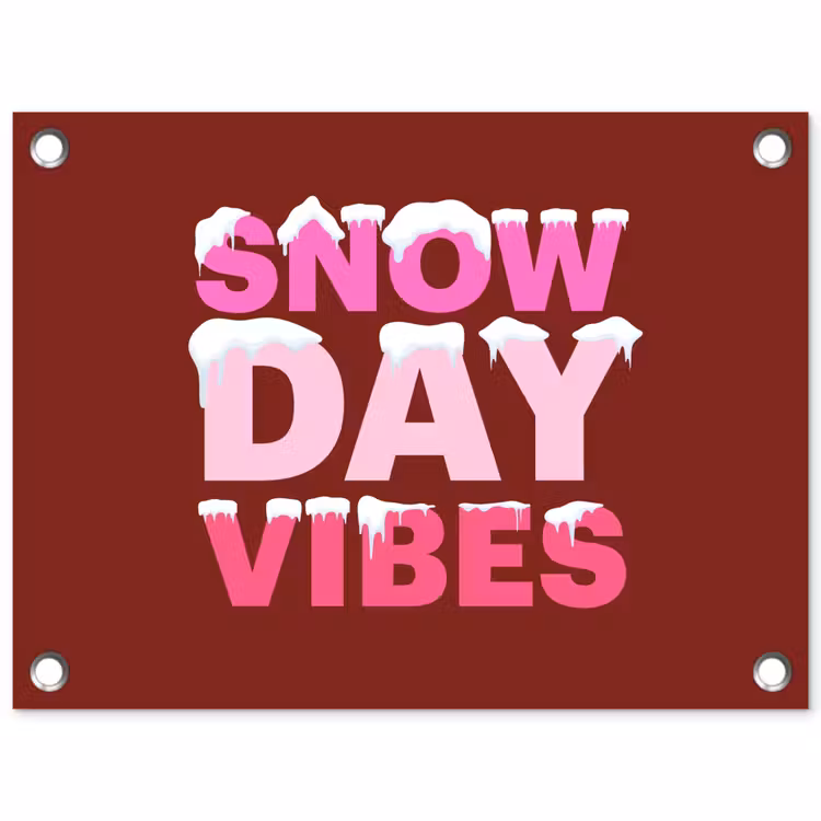 Tuinposter - Kerst - Tekst - Sneeuw - Rood - Roze — 1