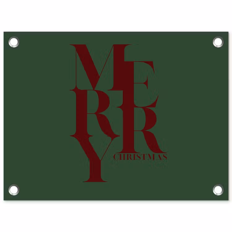 Tuinposter - Merry - Tekst - Groen - Kerst — 1