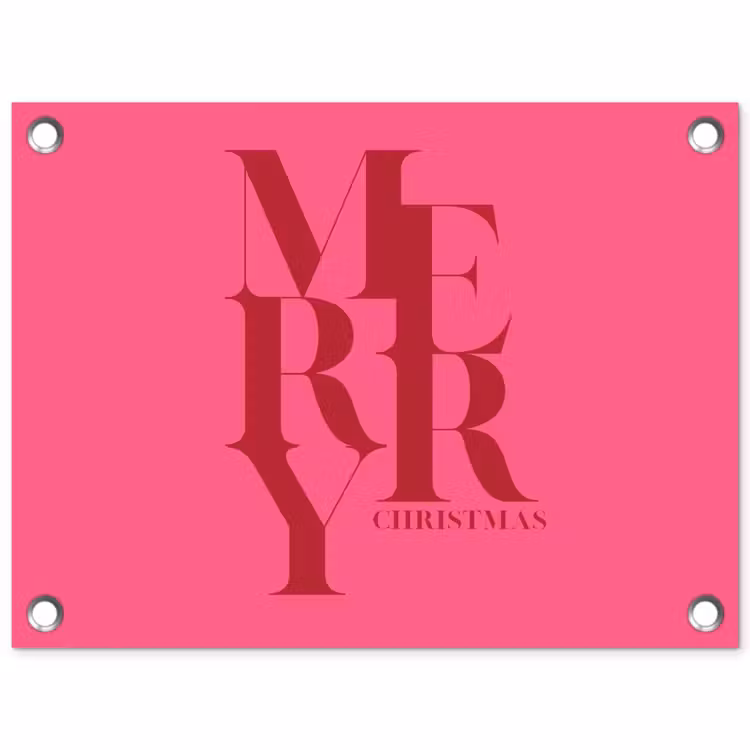 Tuinposter - Merry - Tekst - Kerst - Roze — 1