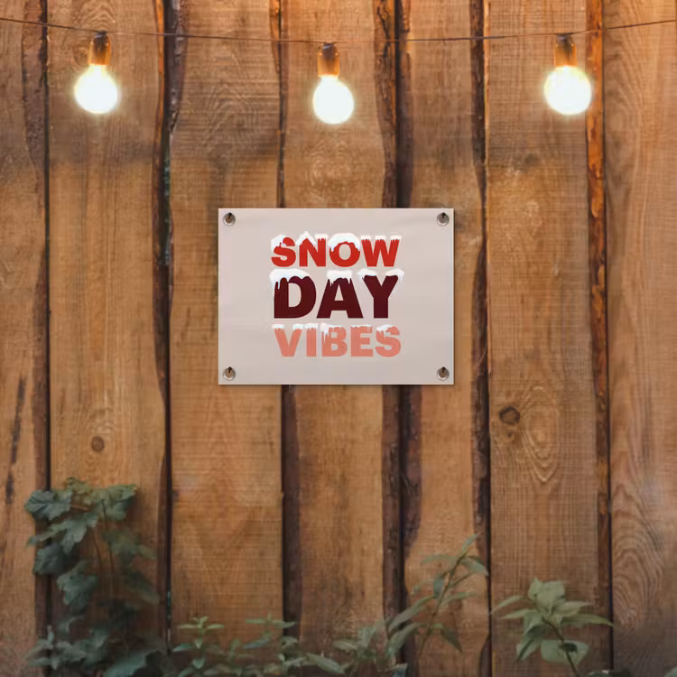 Tuinposter - Sneeuw - Kerst - Tekst - Rood — 2