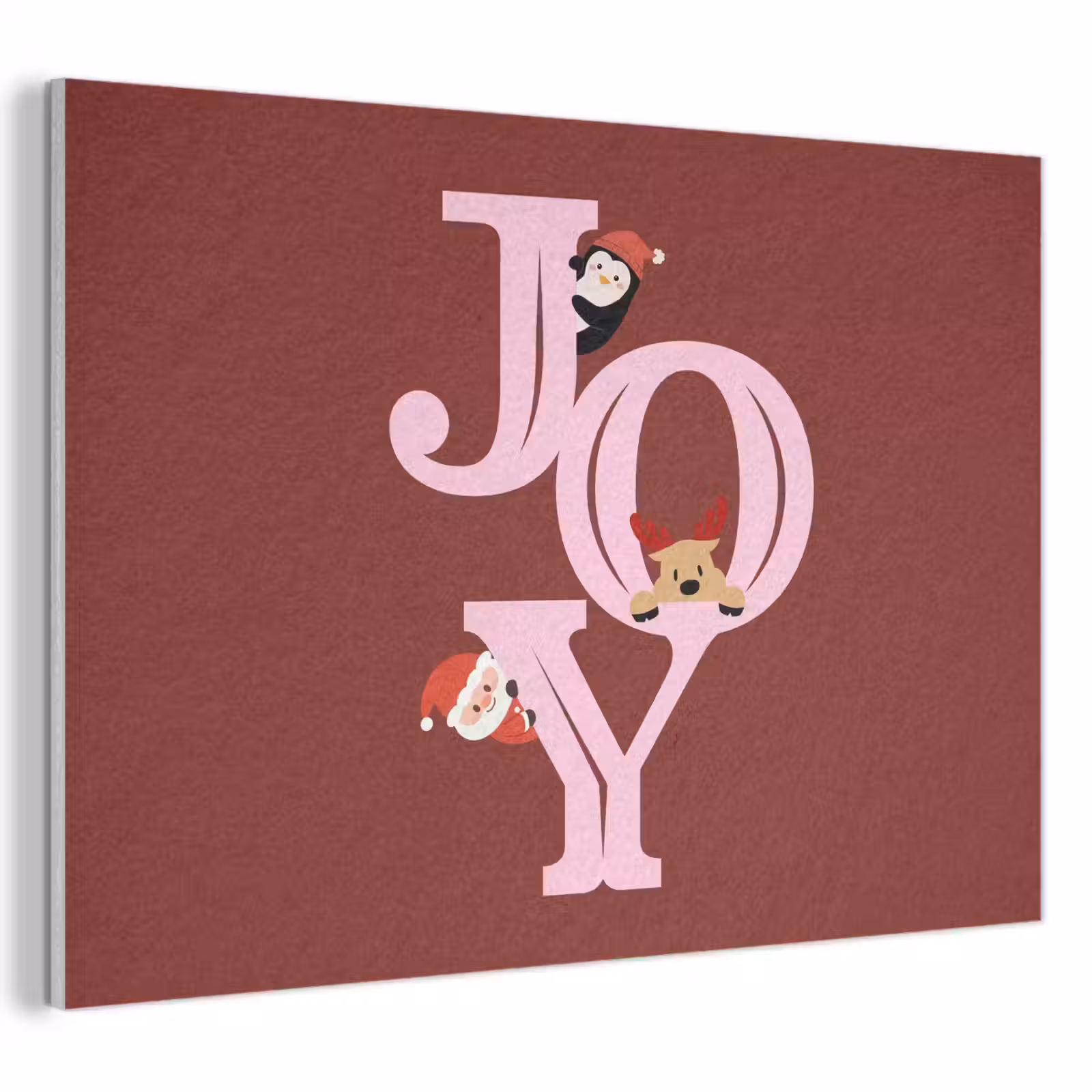Akoestisch schilderij - Joy - Kerst - Animatie - Rood - Roze — 1