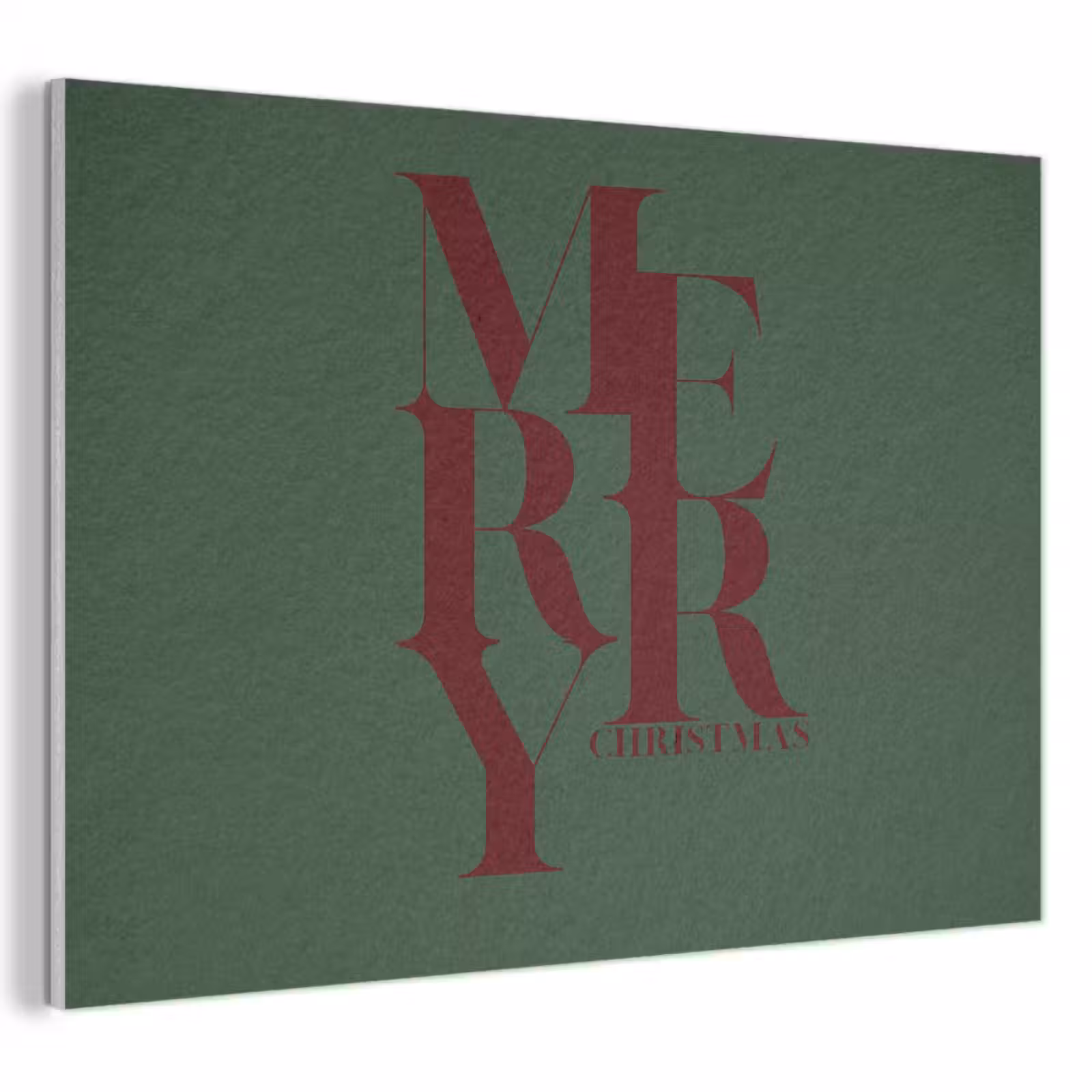 Akoestisch schilderij - Merry - Tekst - Groen - Kerst — 1