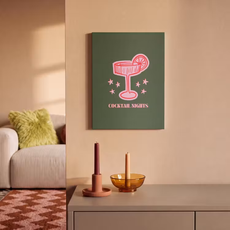 Akoestisch schilderij - Cocktail - Kerst - Roze - Groen — 2