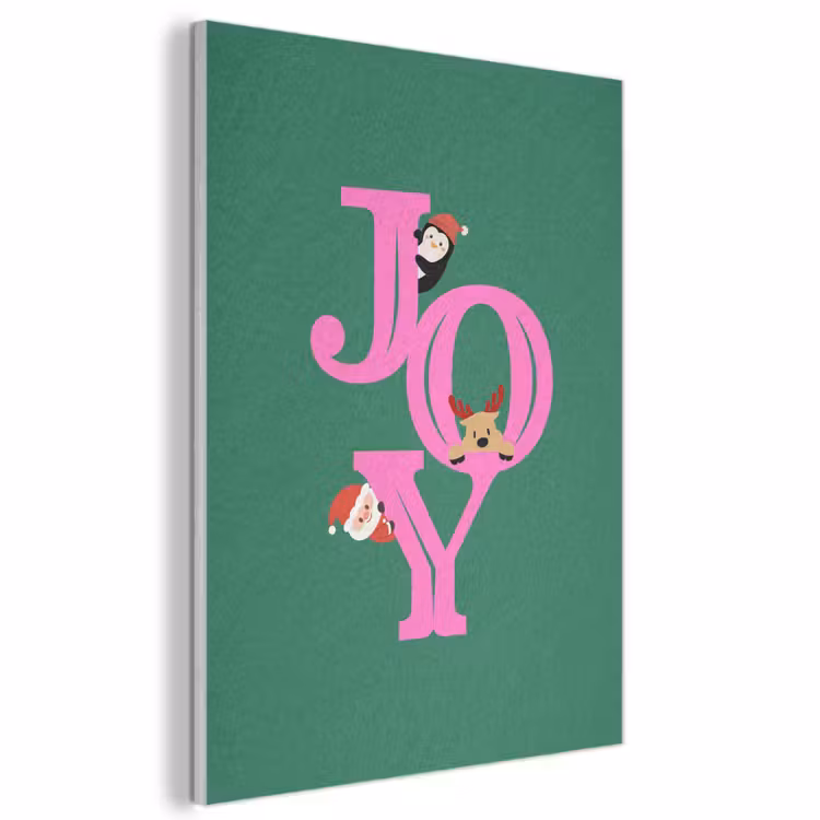 Akoestisch schilderij - Joy - Kerst - Animatie - Roze - Groen — 1