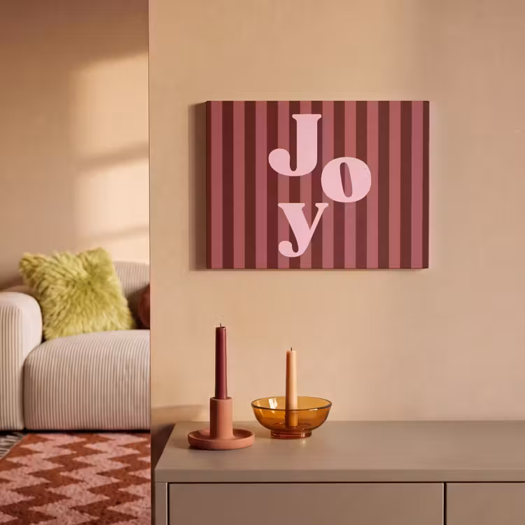 Akoestisch schilderij - Joy - Kerst - Tekst - Roze — 2