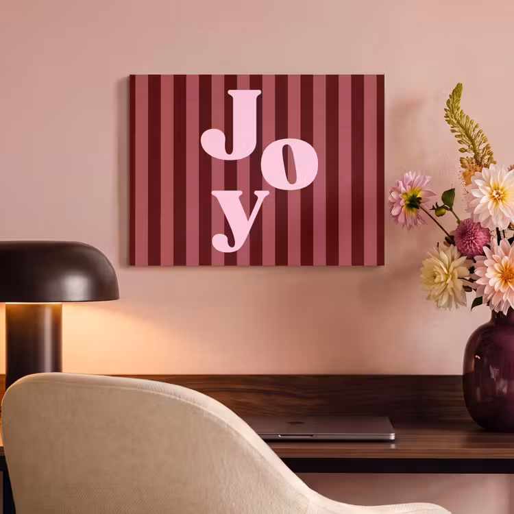 Akoestisch schilderij - Joy - Kerst - Tekst - Roze — 4