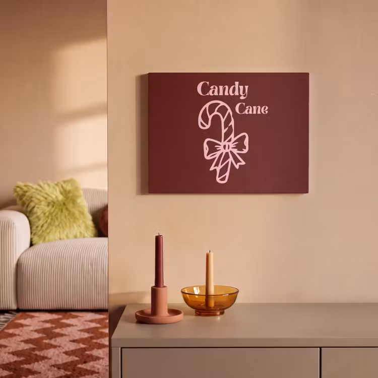 Akoestisch schilderij - Kerst - Snoep - Tekst - Roze — 2