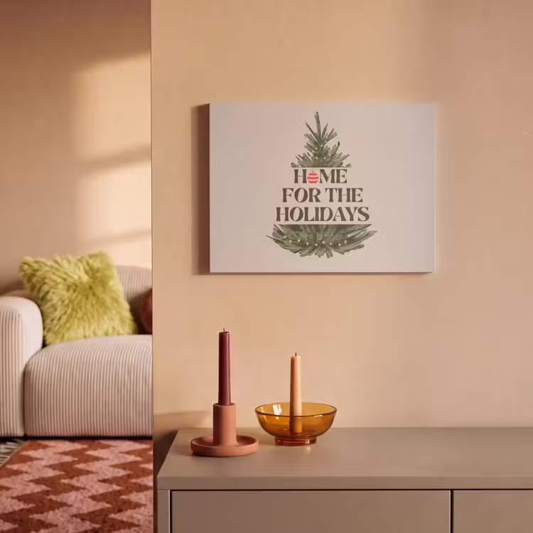 Akoestisch schilderij - Kerst - Tekst - Kerstboom - Beige — 2