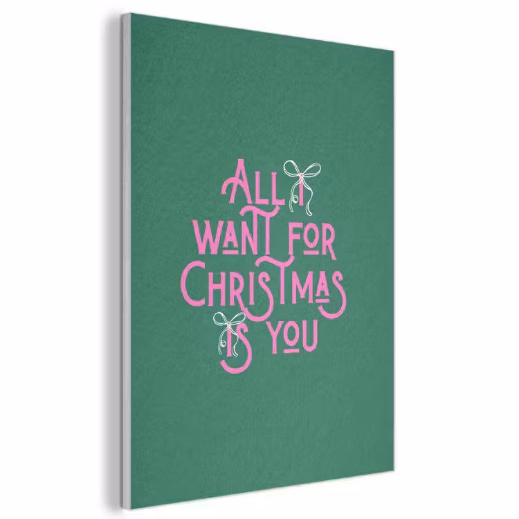 Akoestisch schilderij - Kerst - Tekst - Roze - Groen — 1
