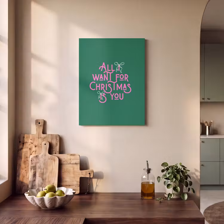 Akoestisch schilderij - Kerst - Tekst - Roze - Groen — 3