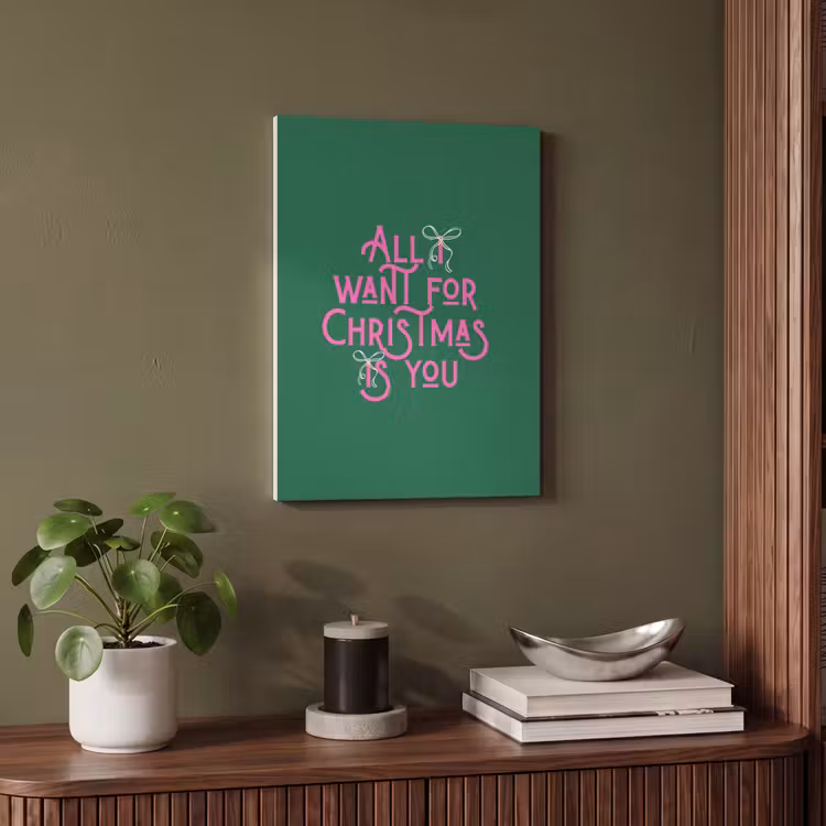 Akoestisch schilderij - Kerst - Tekst - Roze - Groen — 4