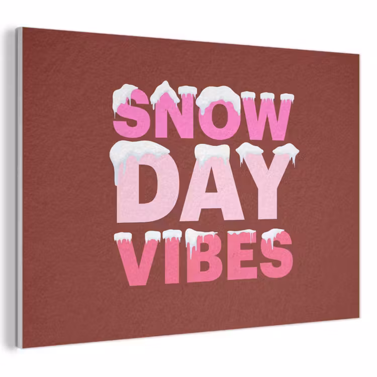 Akoestisch schilderij - Kerst - Tekst - Sneeuw - Rood - Roze — 1
