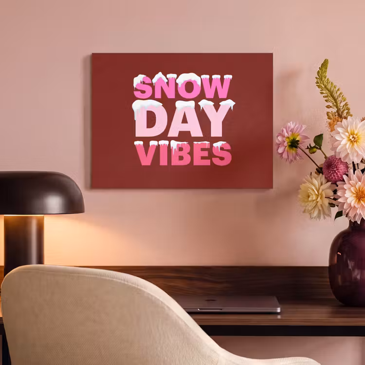 Akoestisch schilderij - Kerst - Tekst - Sneeuw - Rood - Roze — 4