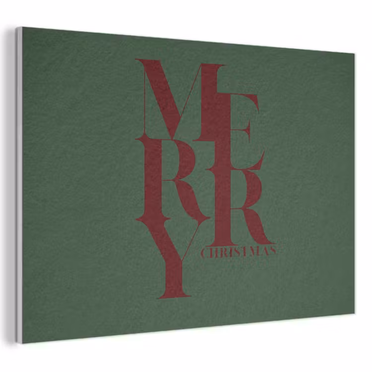 Akoestisch schilderij - Merry - Tekst - Groen - Kerst — 1