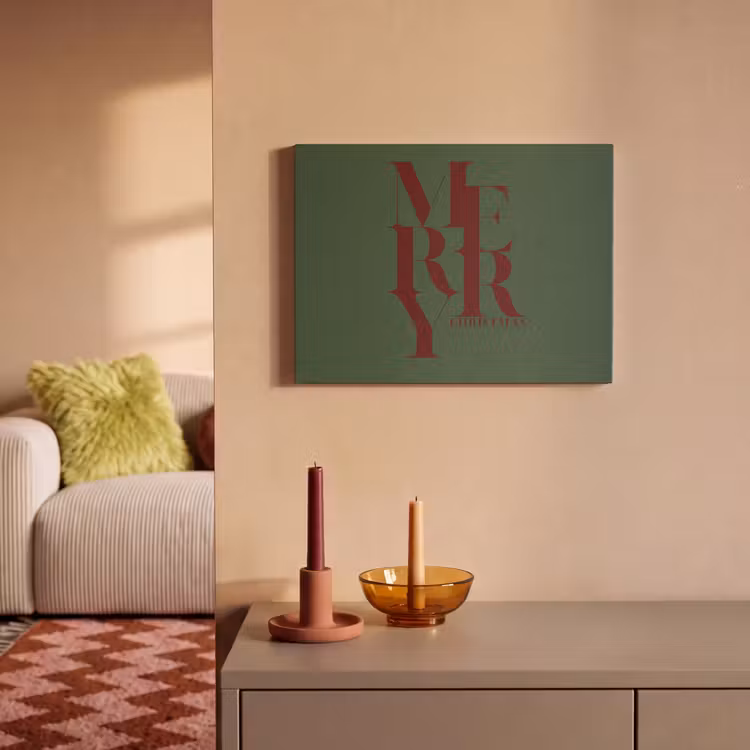 Akoestisch schilderij - Merry - Tekst - Groen - Kerst — 2