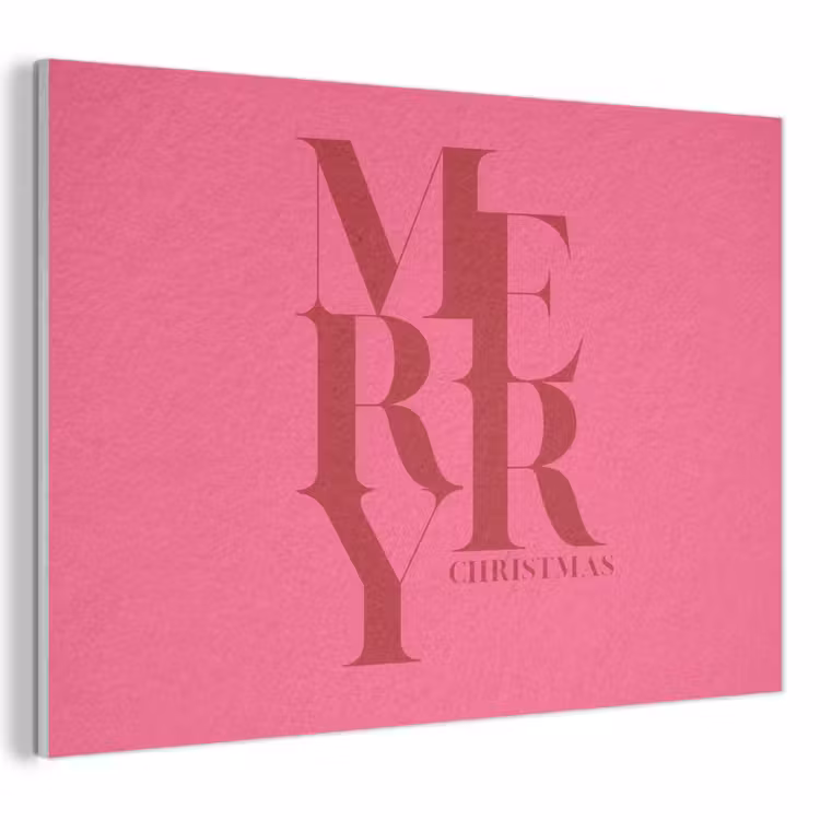Akoestisch schilderij - Merry - Tekst - Kerst - Roze — 1