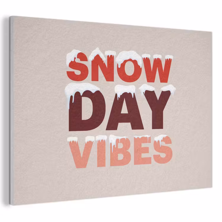 Akoestisch schilderij - Sneeuw - Kerst - Tekst - Rood — 1